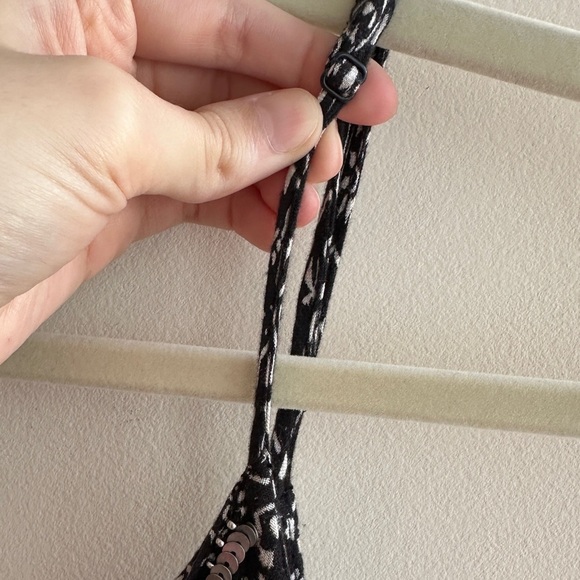 American Eagle Outfitters Black and White Silver Jumpsuit, Sequins, Size Medium - Picture 12 of 16